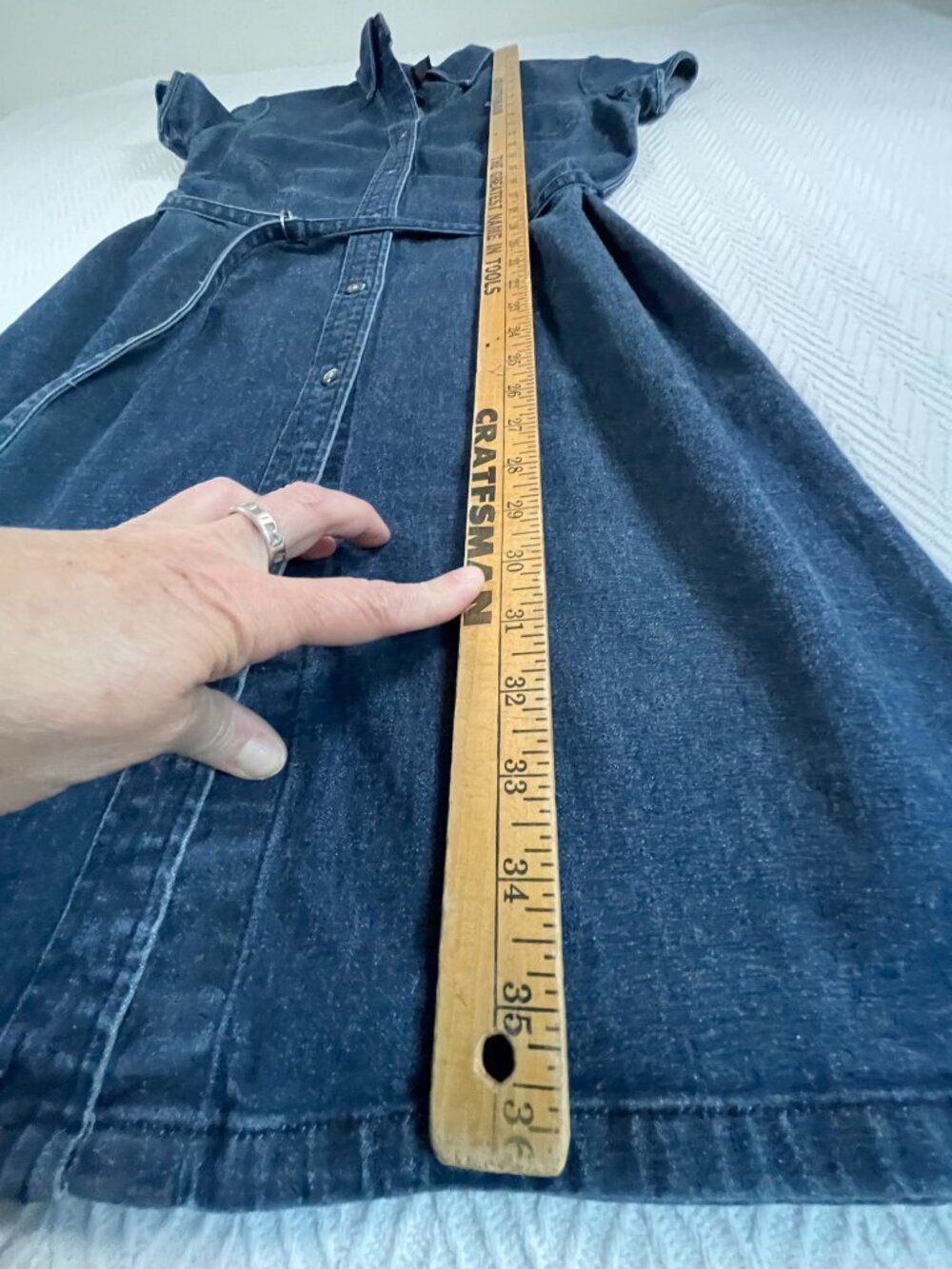 Ralph Lauren Polo Jeans Denim Shirt Dress M Belted Button Front - Picture 7 of 8